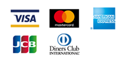 VISA・mastercard・AMERICAN EXPRESS・JCB・UnionPay 銀聯・Diners Club INTERNATIONAL・DISCOVER