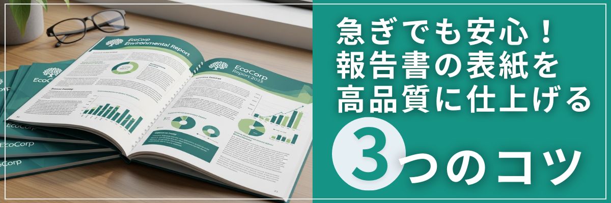 急ぎでも安心！報告書の表紙を高品質に仕上げる3つのコツ