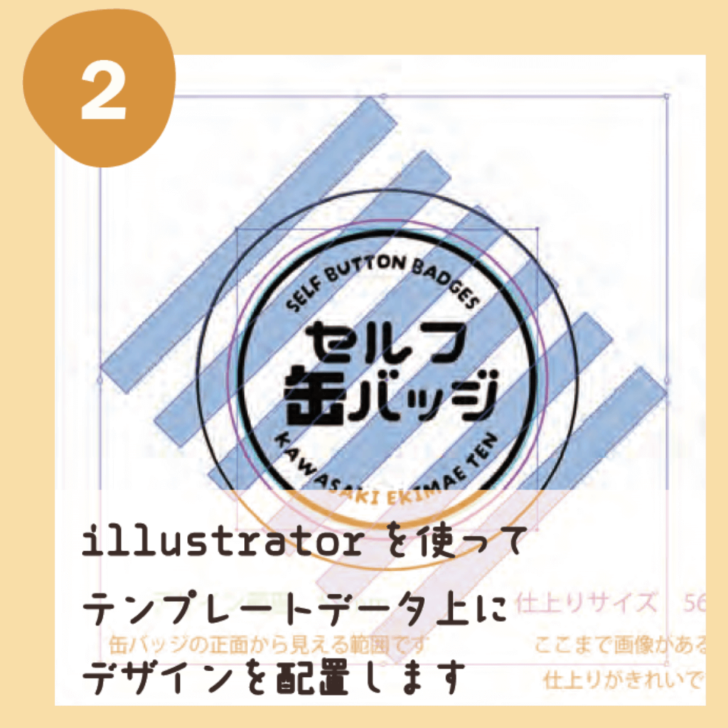 Illustratorを使ってテンプレートデータ上にデザインを配置します