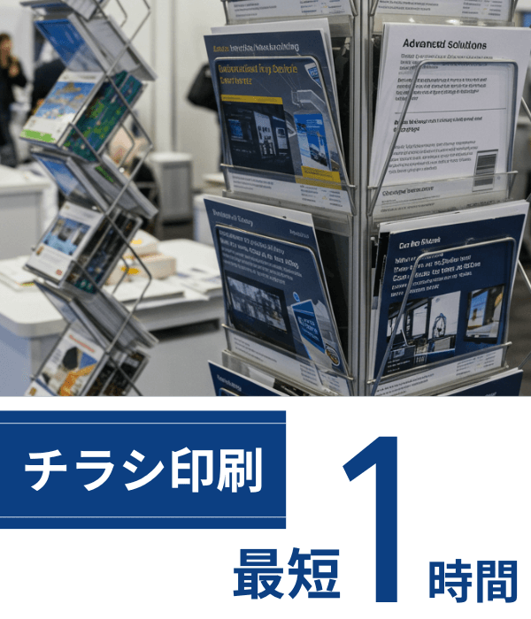 チラシ印刷 最短1時間仕上げ