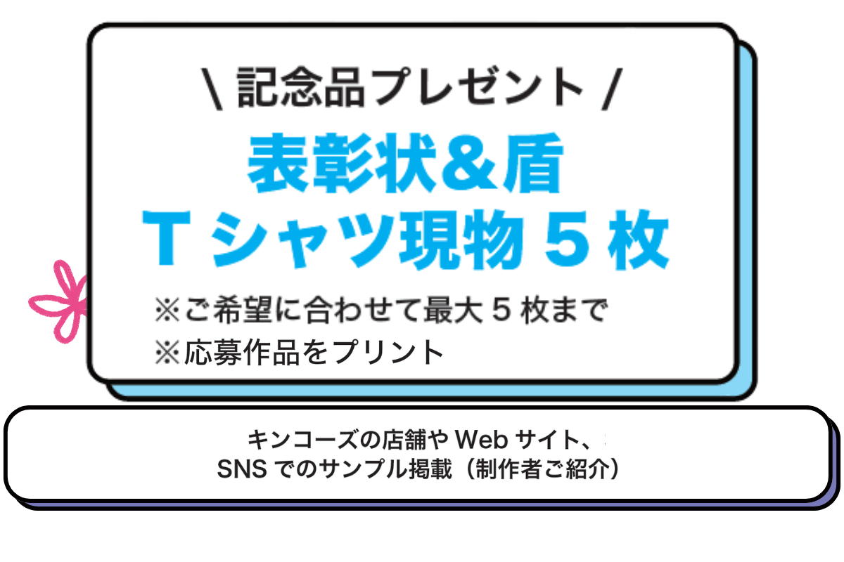 ②表彰状&盾&Tシャツ現物5枚プレゼント