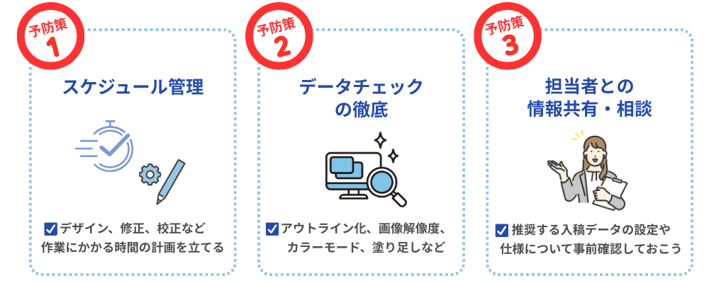 入稿の遅れを防ぐための3つの予防策