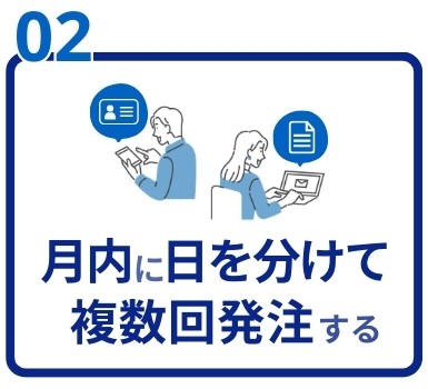 月内に日を分けて複数回発注する
