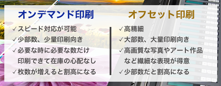 オンデマンド印刷とオフセット印刷の違い