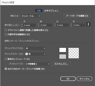 塗り足しは3mm