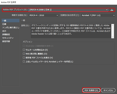 PDFの保存形式
